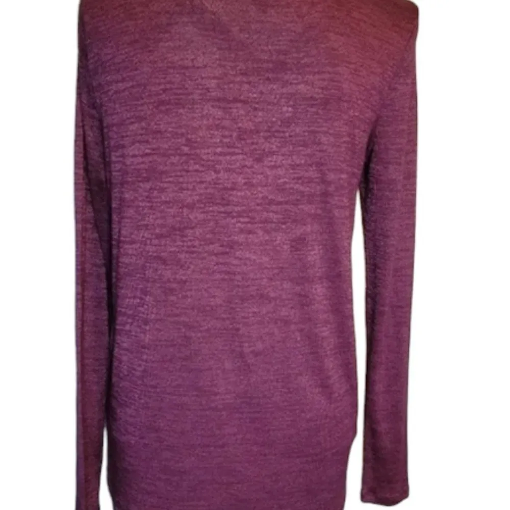 GAP Ruby Wine Long Sleeve Surplice Cross Knit Top - Image 9