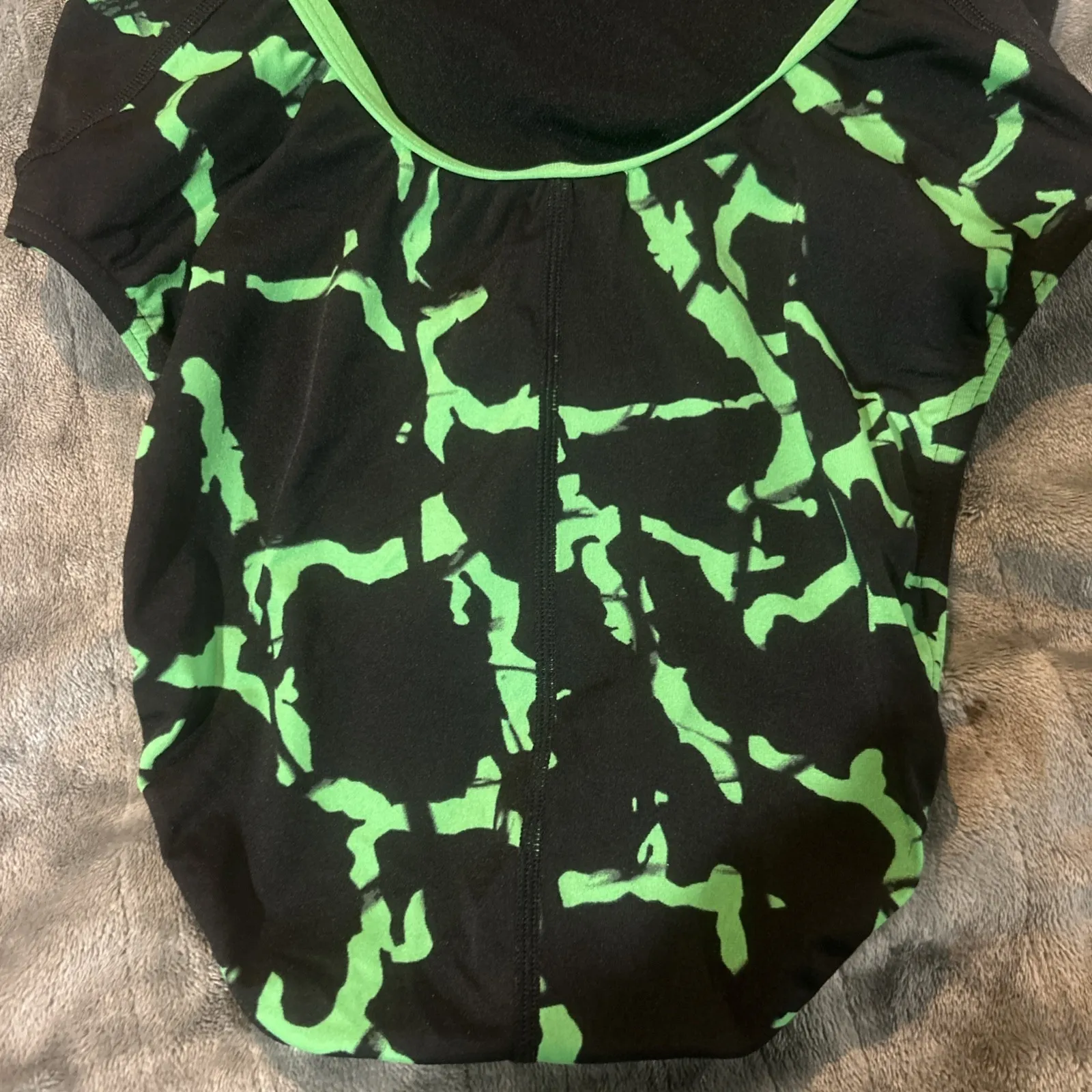 Speedo Endurance+ Womens Black Lime Green Wrack It Up Flyback Swimsuit 12/38 - Image 6