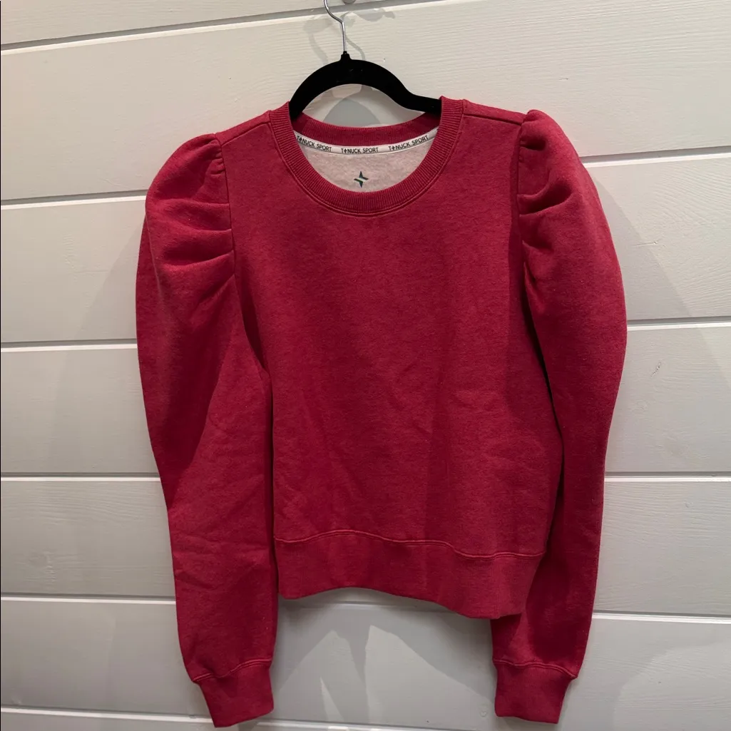 Tuckernuck Sport Pink Puff Sleeve Maisie Sweatshirt medium - Image 2