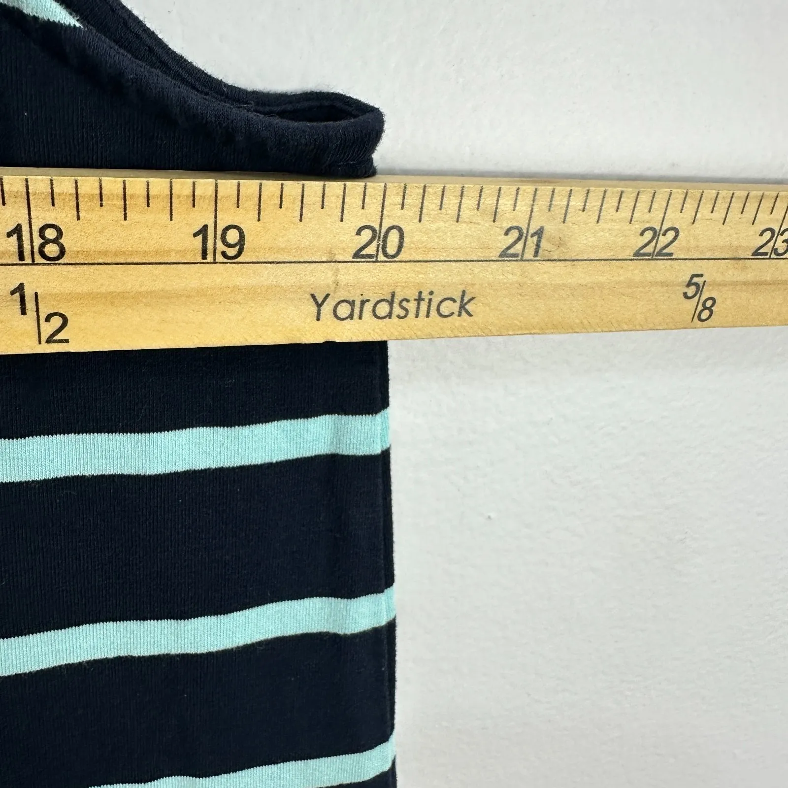 J.Jill Wearever Dress‎ M Navy Striped Sleeveless Knit Shift Minimalist Preppy Blue Size M - Image 4