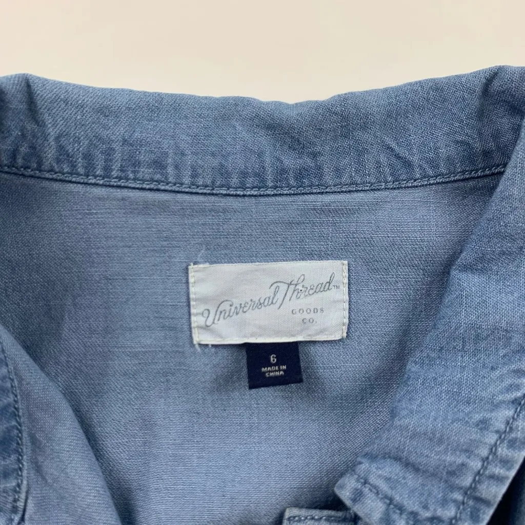 Universal Thread Light Wash Denim Chambray Button Front Jumpsuit 6 - Image 4