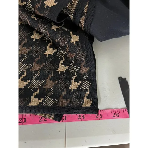 Misook Houndstooth Knit Cardigan Jacket Blazer‎ Career Wear Black Brown M - Image 6