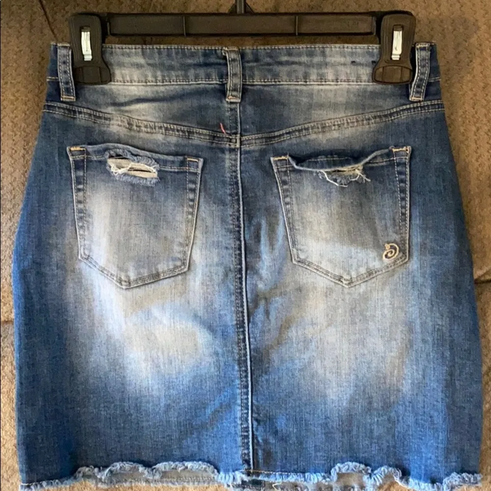 Indigo Rein Button Fly Denim Jean Mini Skirt Size 0/23 - Image 3