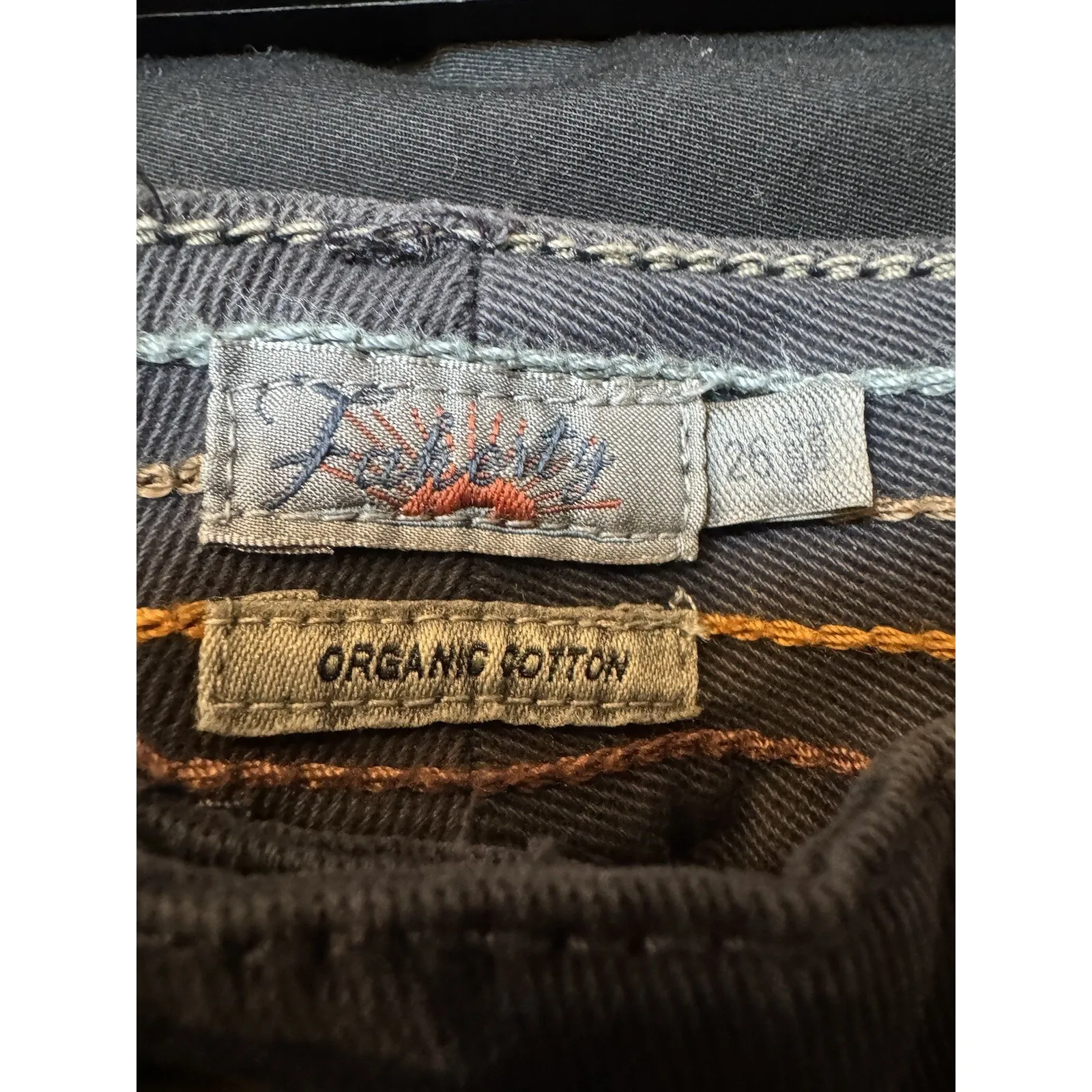 Faherty Endless Gray High Rise Straight Pants 26 NEW Washed Black Organic Cotton - Image 4