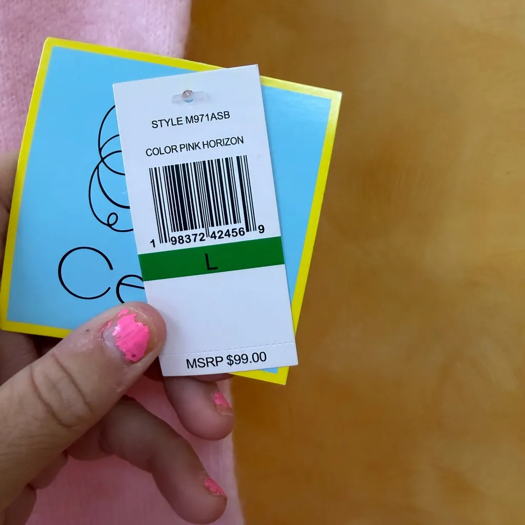 CeCe Pink Heart Patterned Fair Isle Crew Neck Sweater - Image 4