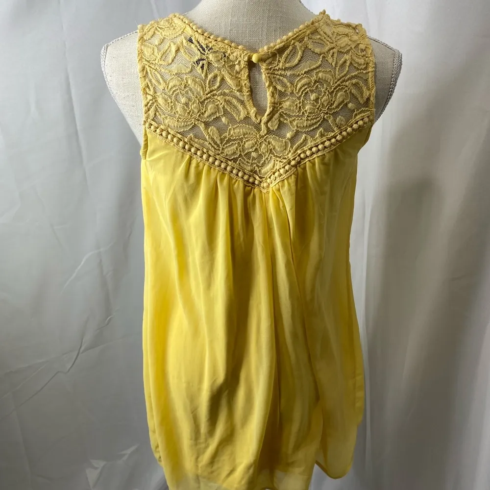 As You Wish sunny yellow chiffon shift dress size small - Image 9