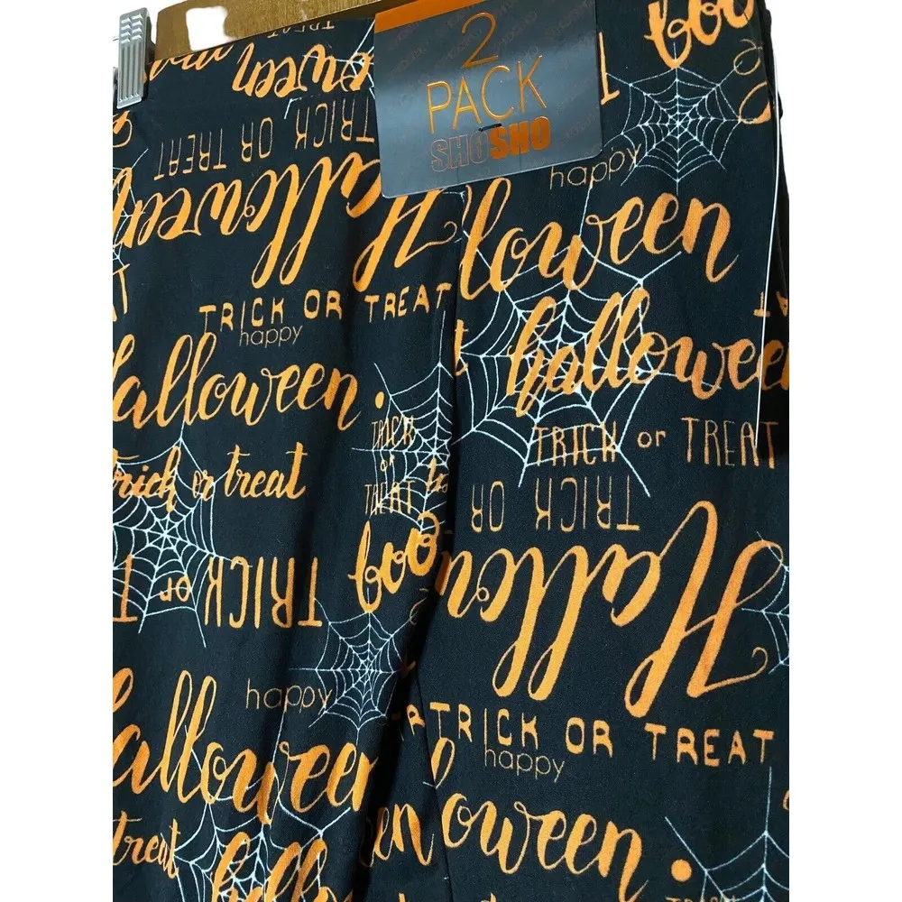 New Black and Trick or Treat 2 pack of ShoSho Halloween lounge pants‎ pjs Sz S/M - Image 3
