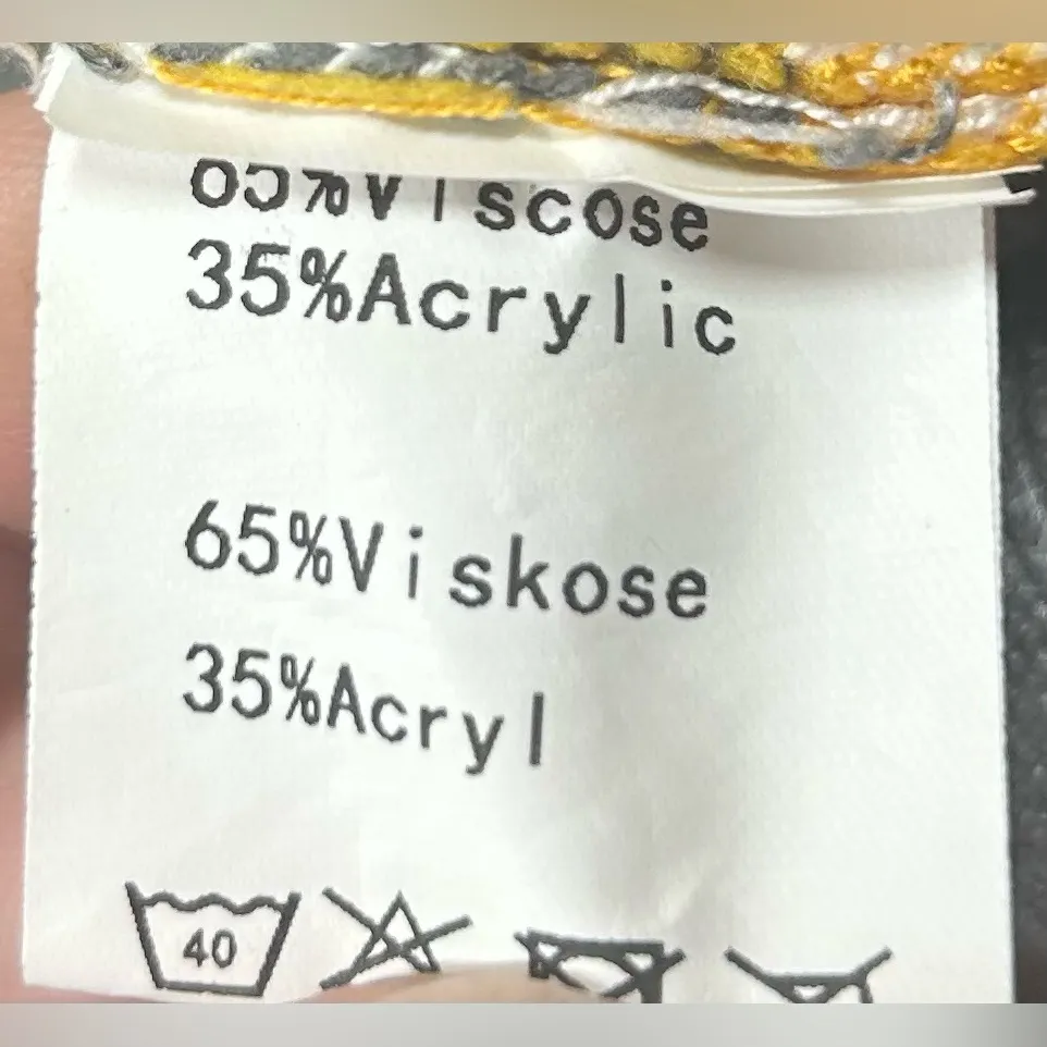 Belle Paque Size S Cropped Checkered Print Button Up Cardigan Orange - Image 3