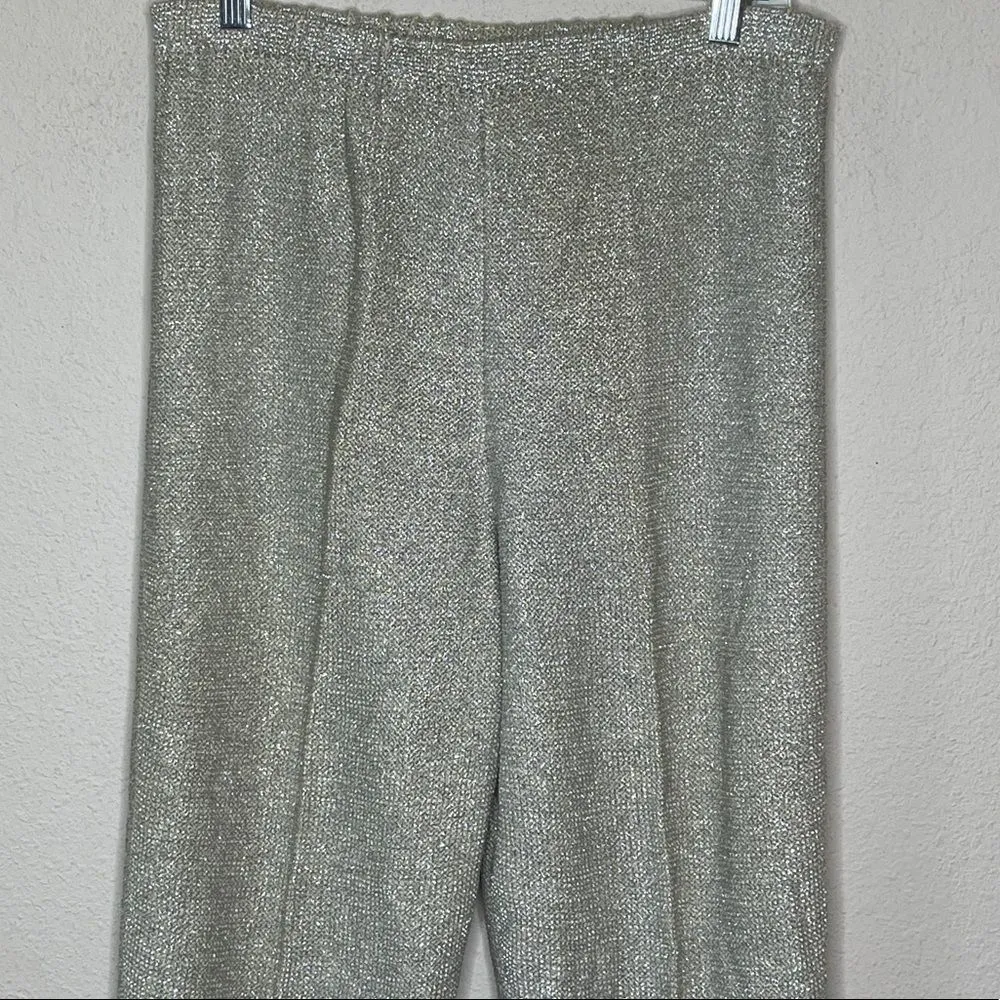 Vintage Metallic Silver Sweater‎ Pants - Image 2
