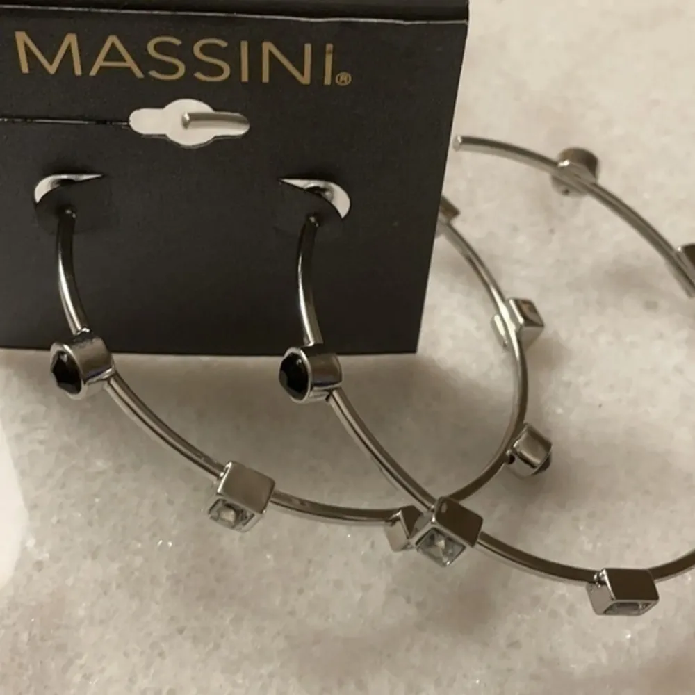 Massini silver tone large hoop earrings - Image 7