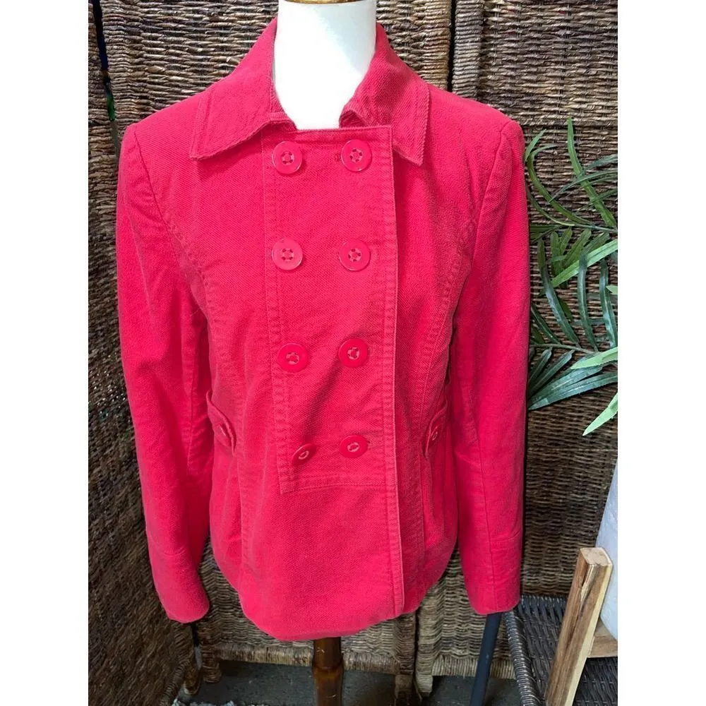The Loft Double Button Breasted Jacket/Blazer Long Sleeve Red L Red Size L - Image 11