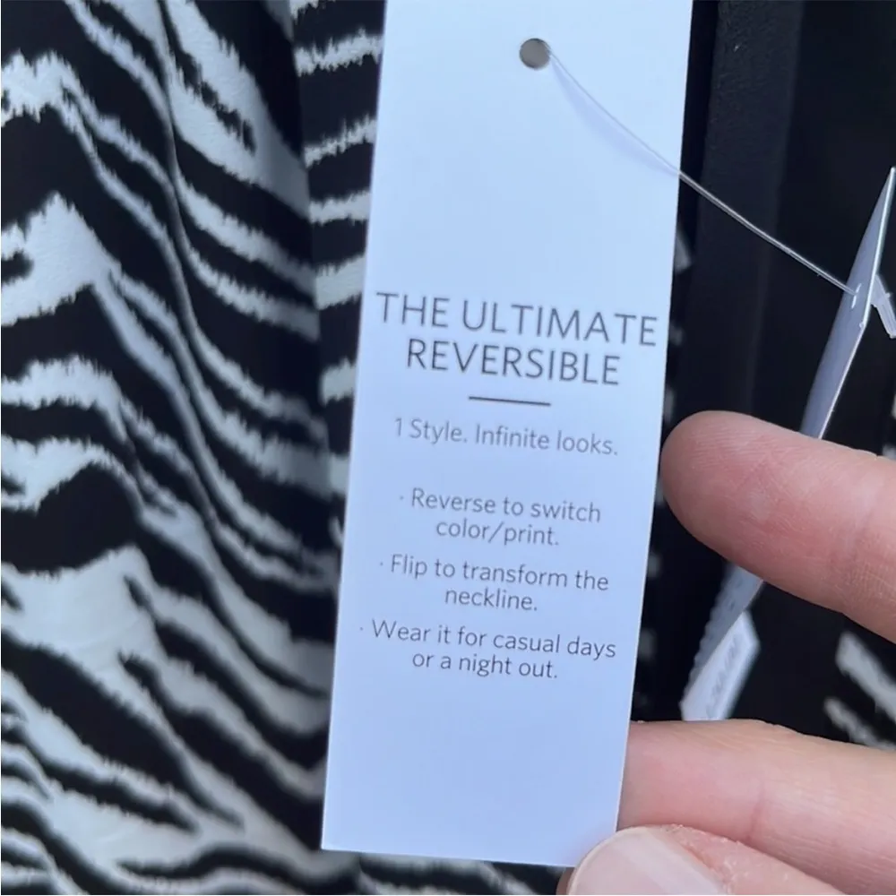 NWT White House Black Market Ultimate Reversible Geo/Solid Shift Dress - Image 13