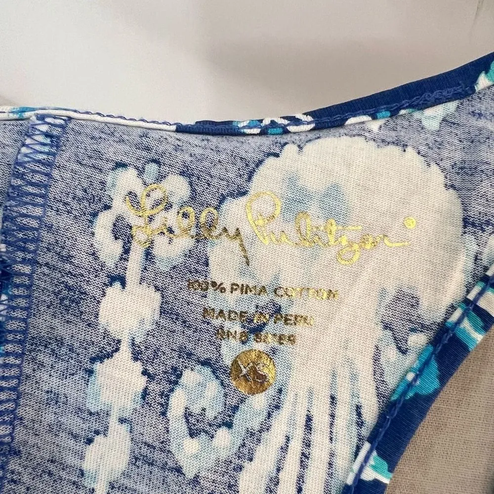 Lilly Pulitzer Melle blue jellyfish print summer tank dress size XS - Image 7