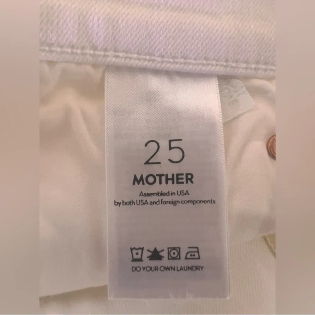 MOTHER Denim Cropped The Greaser Ankle Stayin’ Alive Cotton Denim Jeans SZ 25 White - Image 11