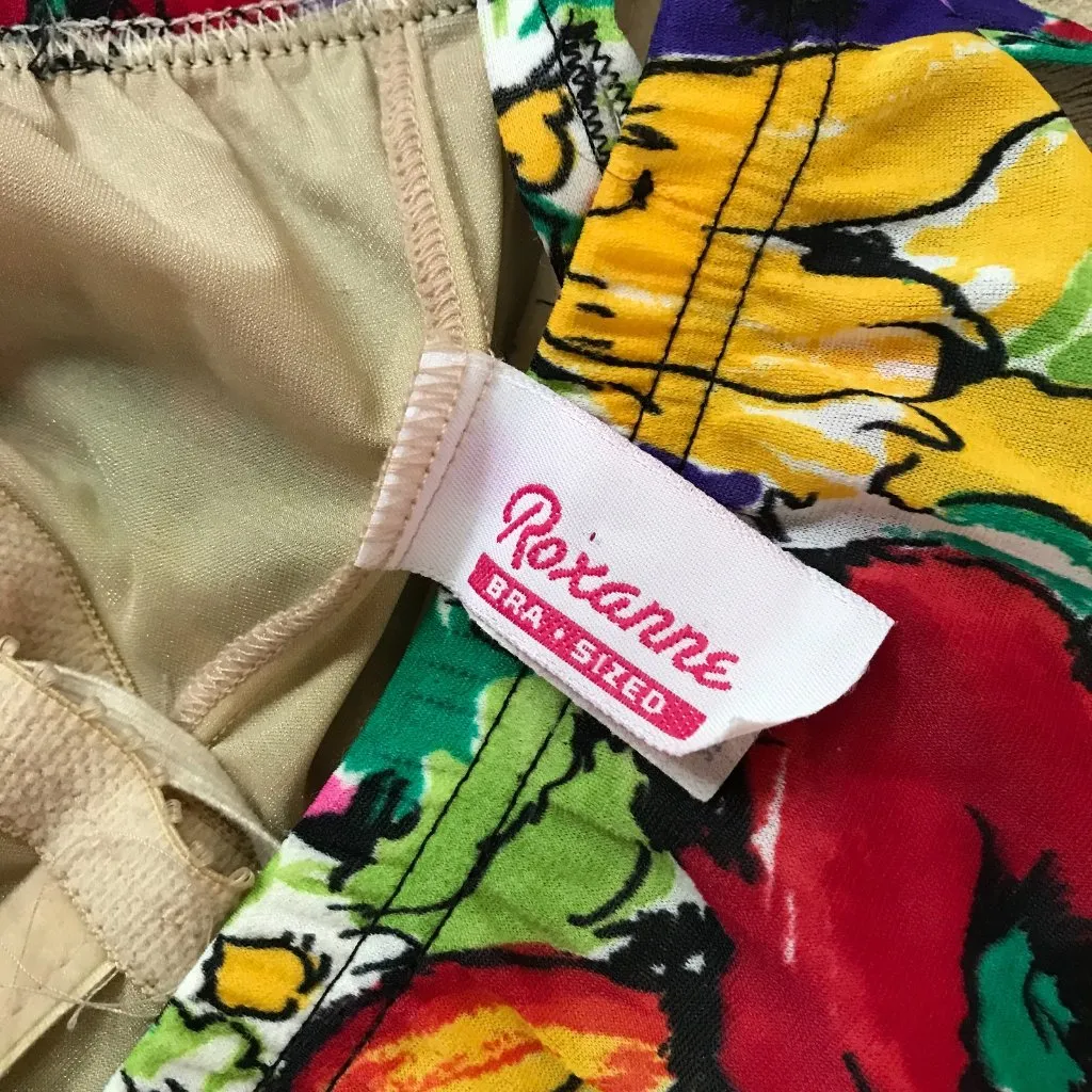 VINTAGE Floral Swim Dress Top Size 12 (34 Bra Cup) - Image 3