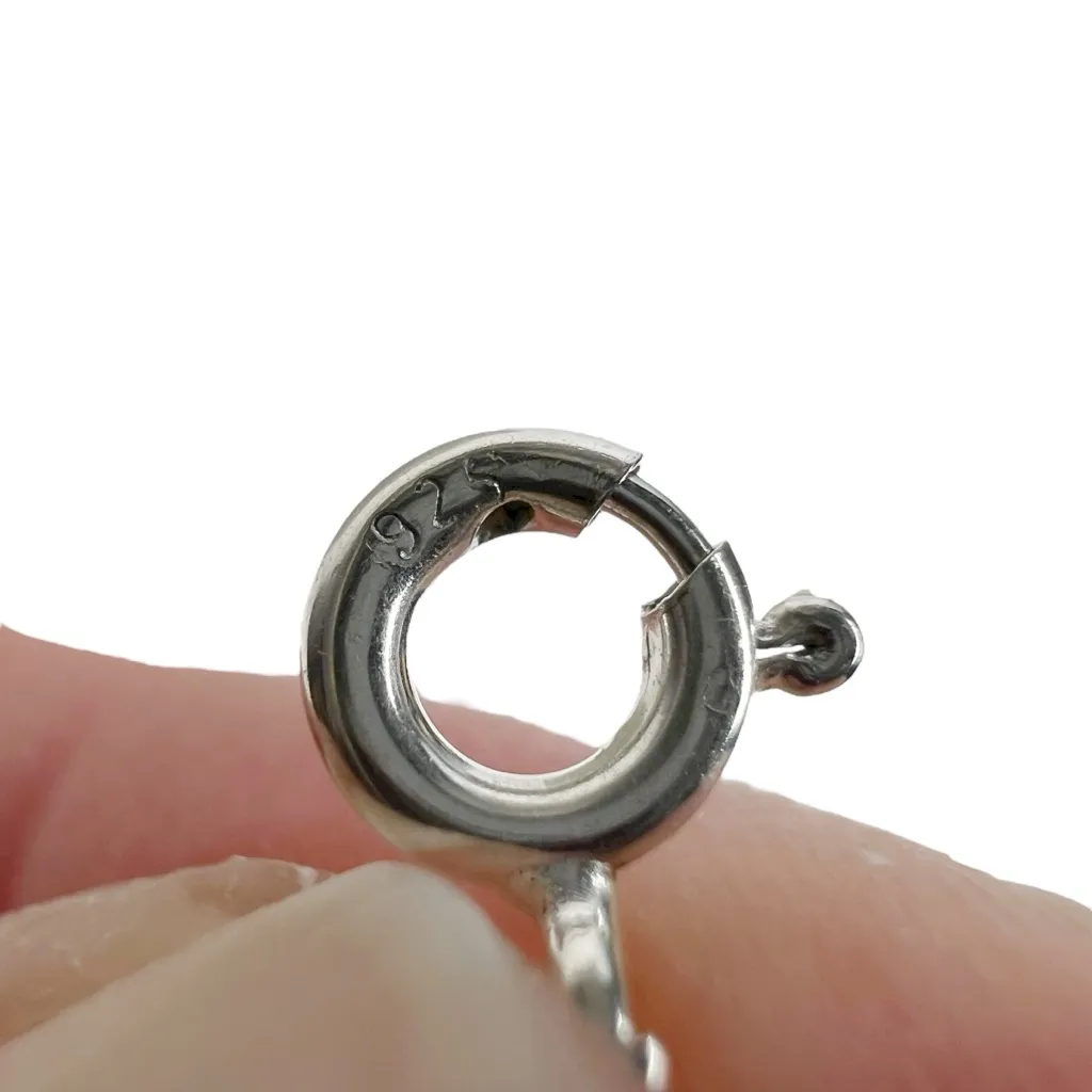 Sterling Silver & Faceted Gray Stone Heart Pendant Necklace - Image 10