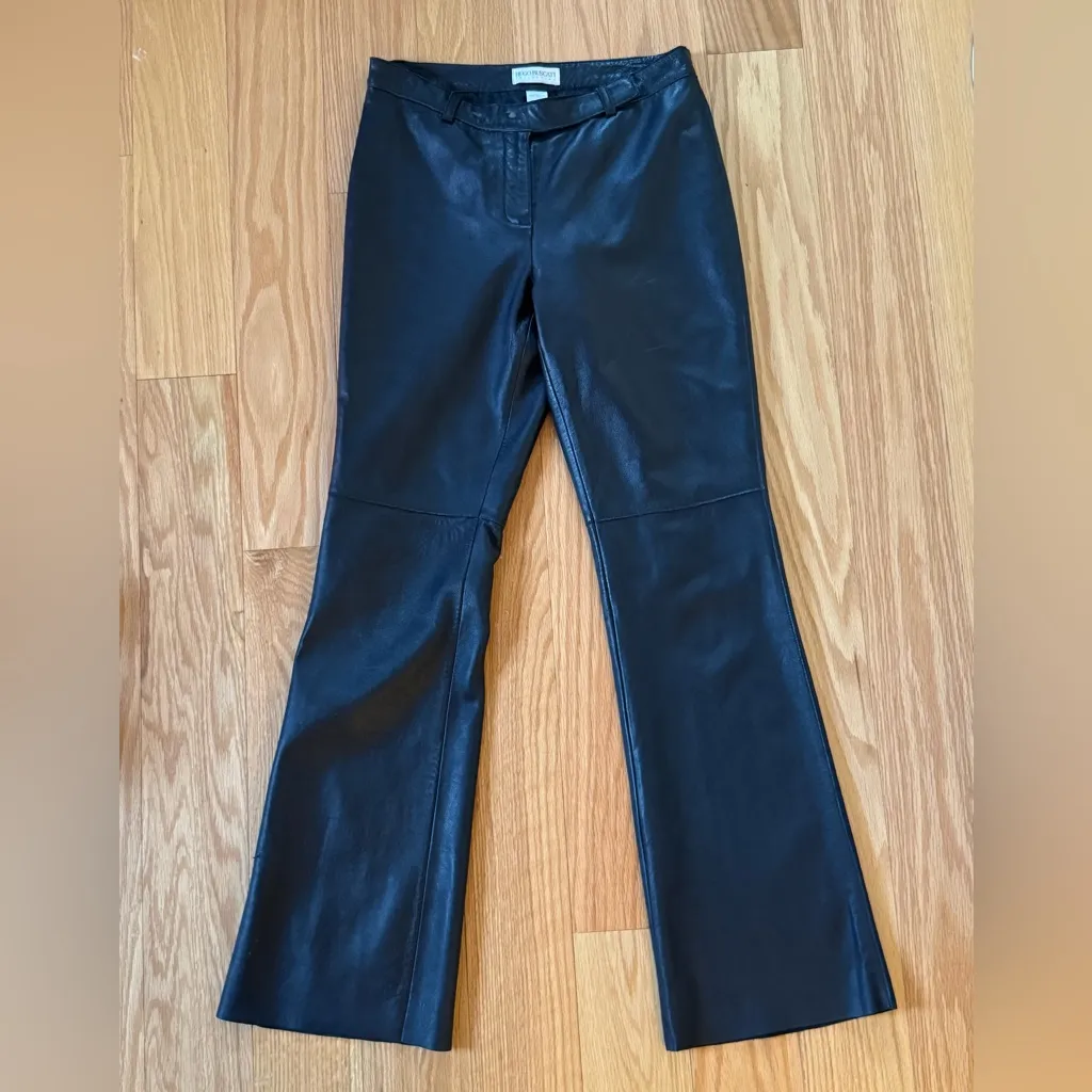 Vintage Hugo Buscati Black Genuine Leather Flare Jeans - 6 Bikercore Edgy Chic - Image 5