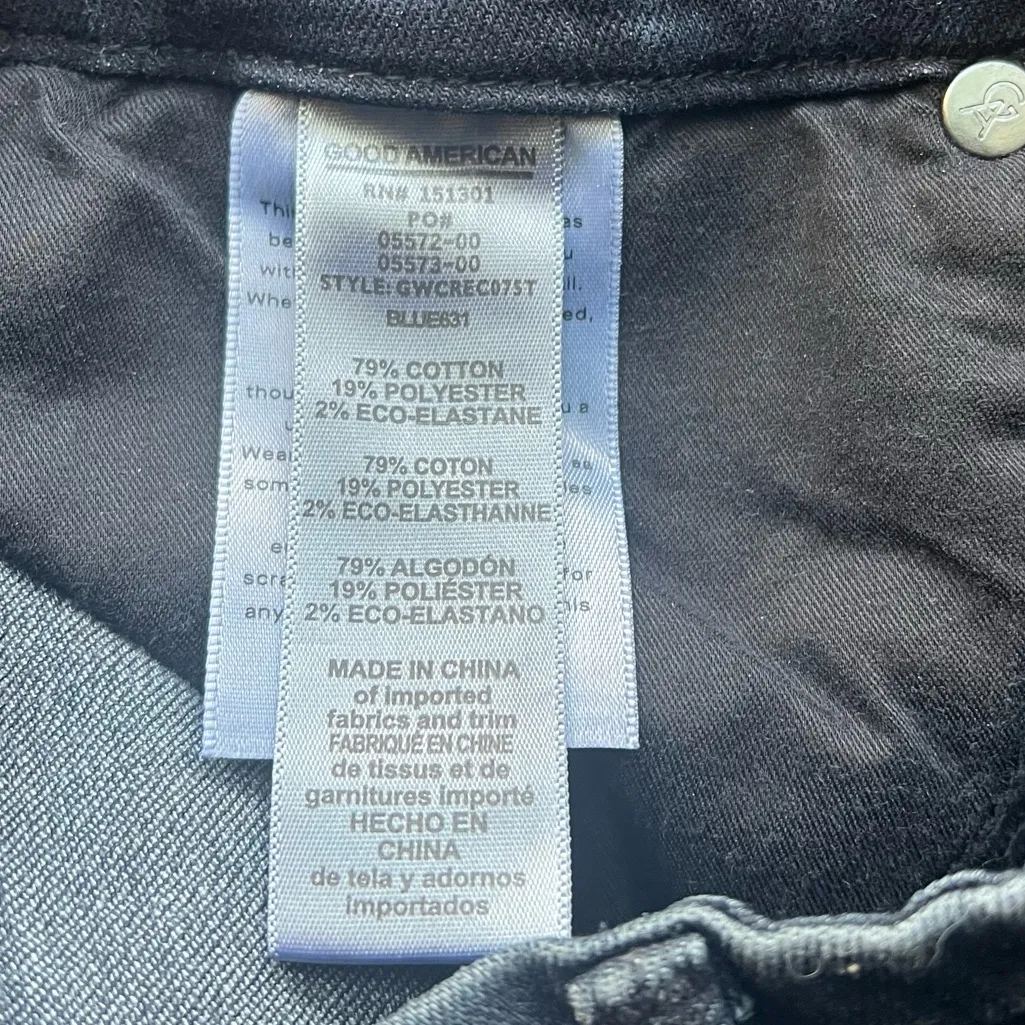 GOOD AMERICAN Good Waist Crop Raw Hem Blue Jeans Size 8/29 GWCREC075T BLUE631 - Image 6