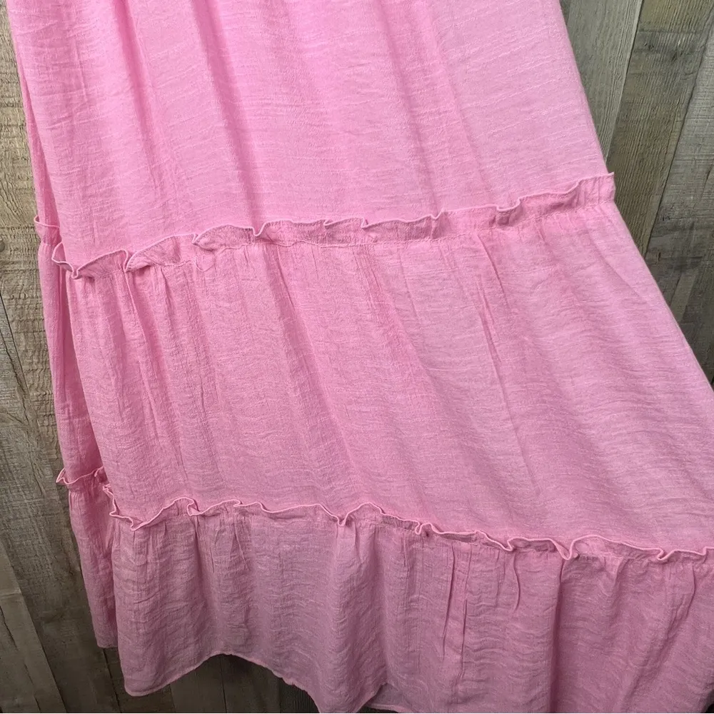 August Sky Medium Pink Sheath Sun Dress w/Ruffles - Image 3