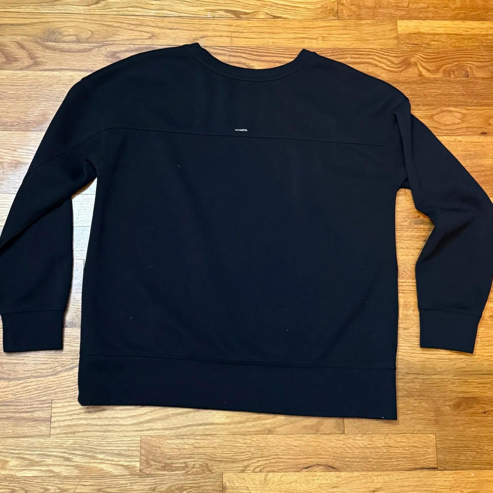 Mondetta Women’s Large Black Long Sleeve Crewneck Basic Casual Goth Wednesday - Image 6