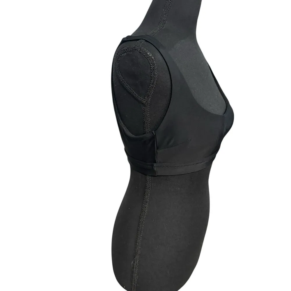 NWT! Aerie Banded Wide Strap Scoop Bikini Top in Solid Black - Size Medium - Image 8