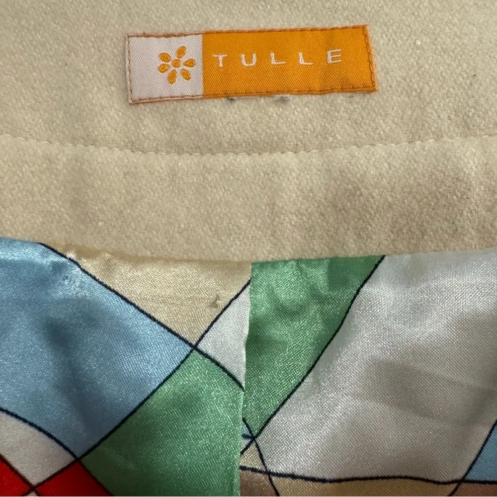 Anthropologie Tulle Wool Blend Short Ivory Ecru Jacket Office Business Casual Sm - Image 6