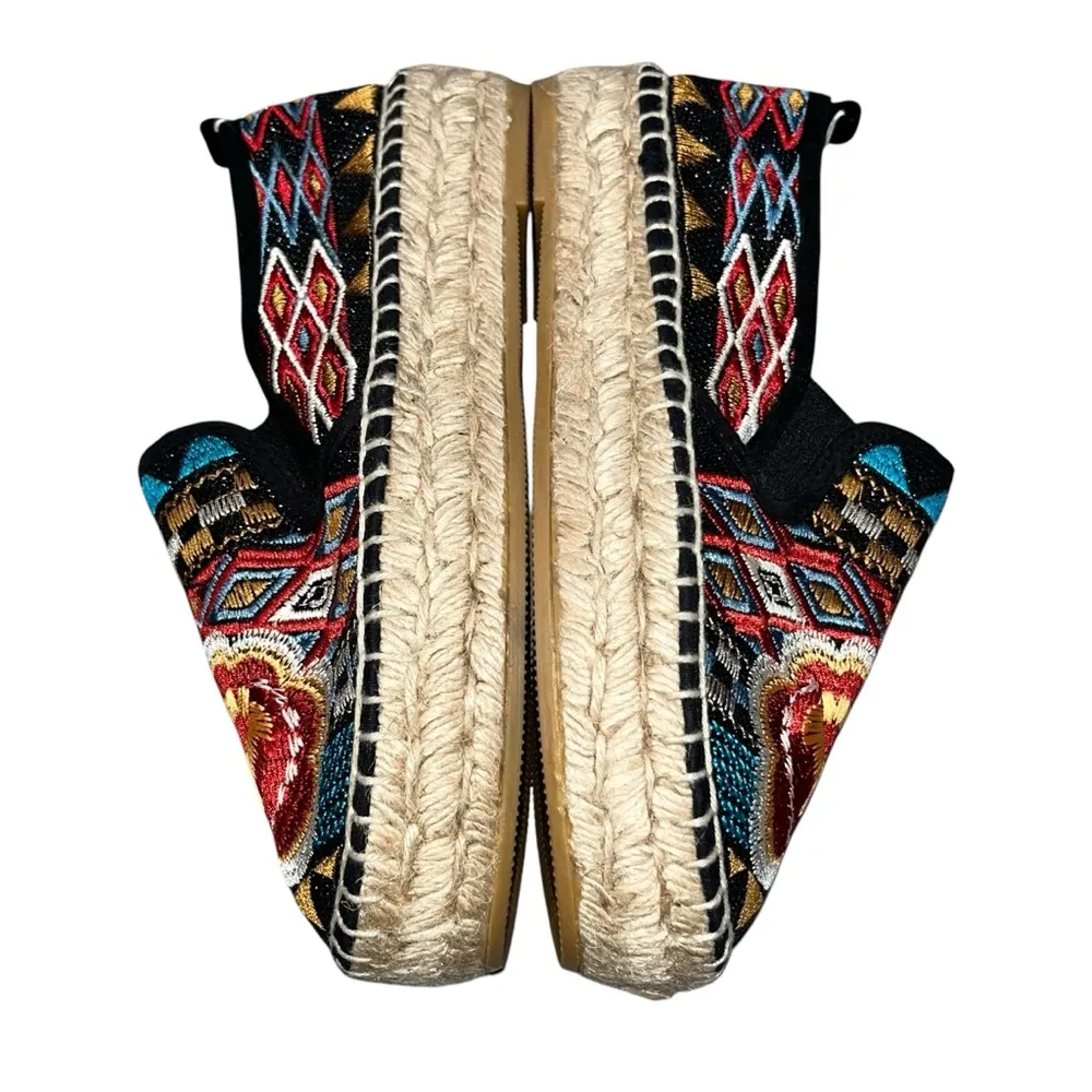NEW Johnny Was Aldorva Embroidered Platform Espadrille Slip On Shoes size 37 6.5 - Image 6