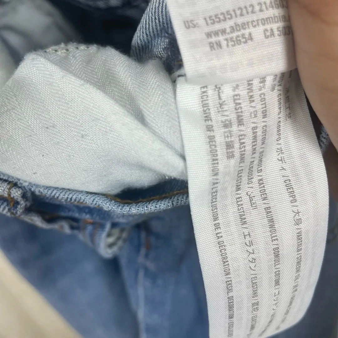 Abercrombie & Fitch 90's Slim Straight Ultra High Rise Jeans size 25 Distressed - Image 11