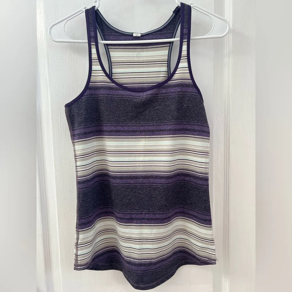 Lululemon Refresh Racer Tank Osaka Stripe Heathered Black Grape / Going Grape 8 - Image 6