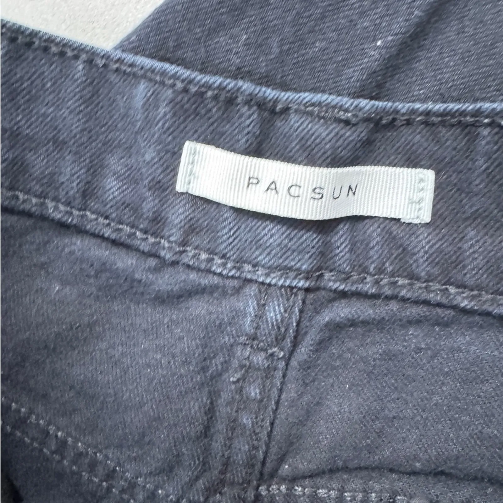 Pacsun Black Distressed Baggy Jeans Womens 25 Button Fly Casual Wide Leg Denim - Image 9