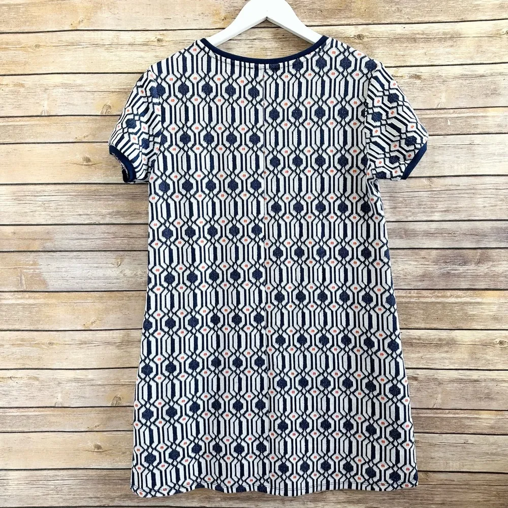 Alcott The Essential Geometric Print Short Sleeve Textured Mini Dress Large - Image 4