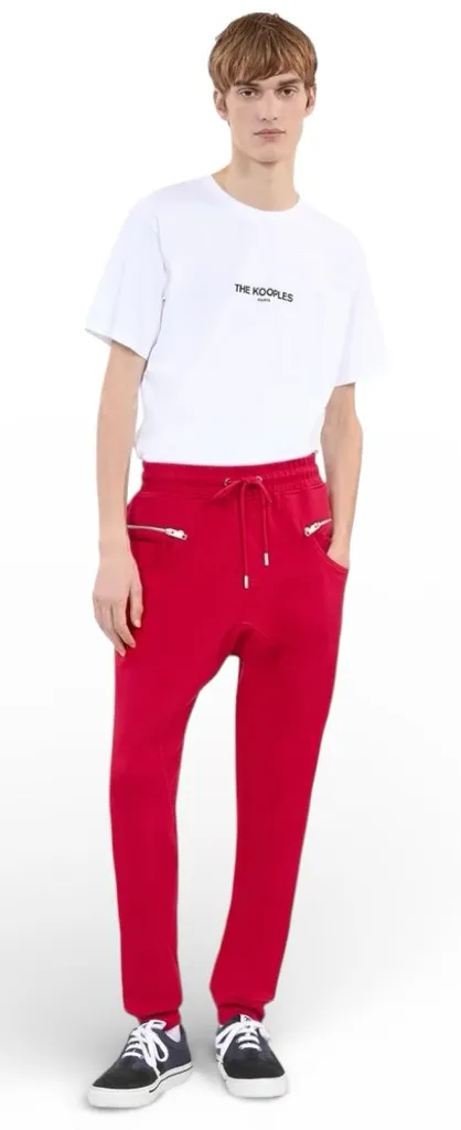 THE KOOPLES JOGGING TAILLE ÉLASTIQUÉE - TRACKSUIT BOTTOMS - BLOOD Size Small NWT - Image 1