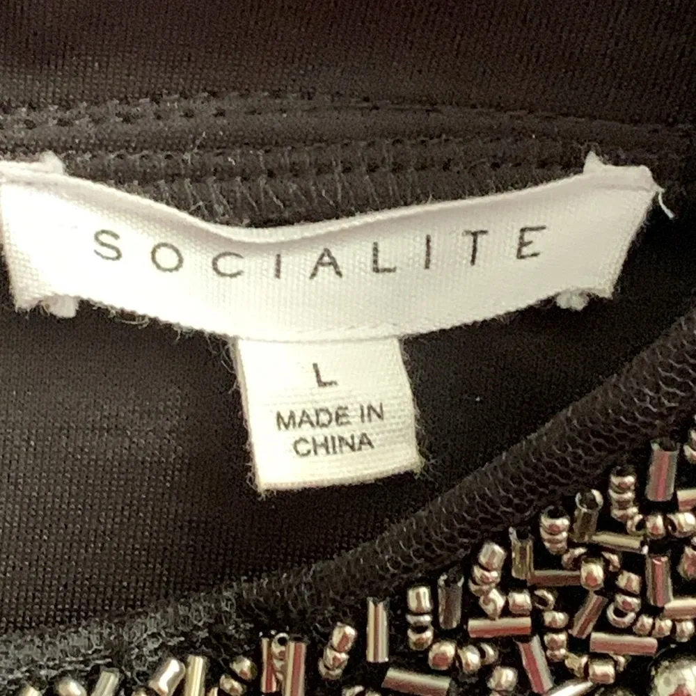 SOCIALITE BLACK DRESS Sz: L - Image 7