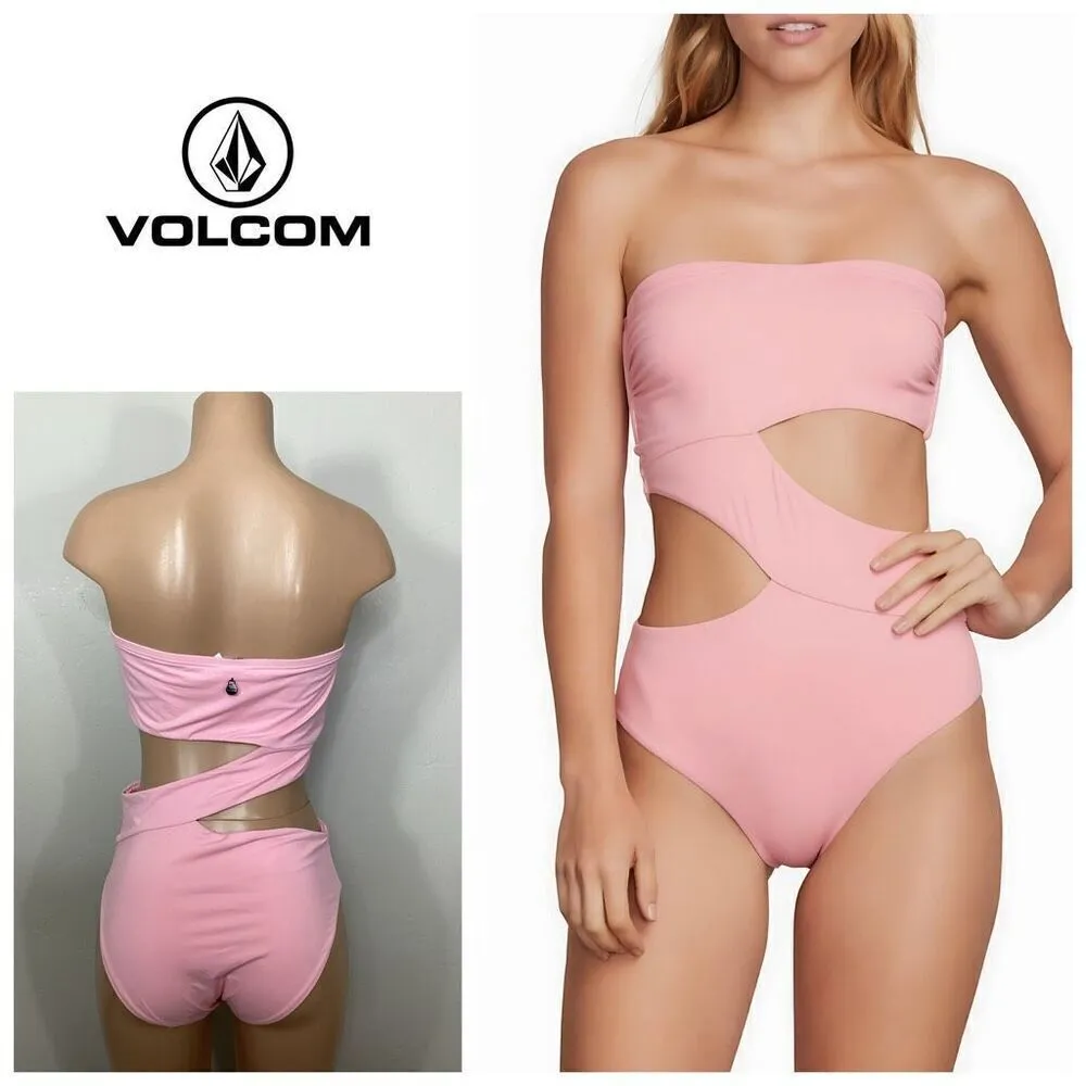 New. Volcom pink one piece swimsuit. Large. Retails $98 - Image 2