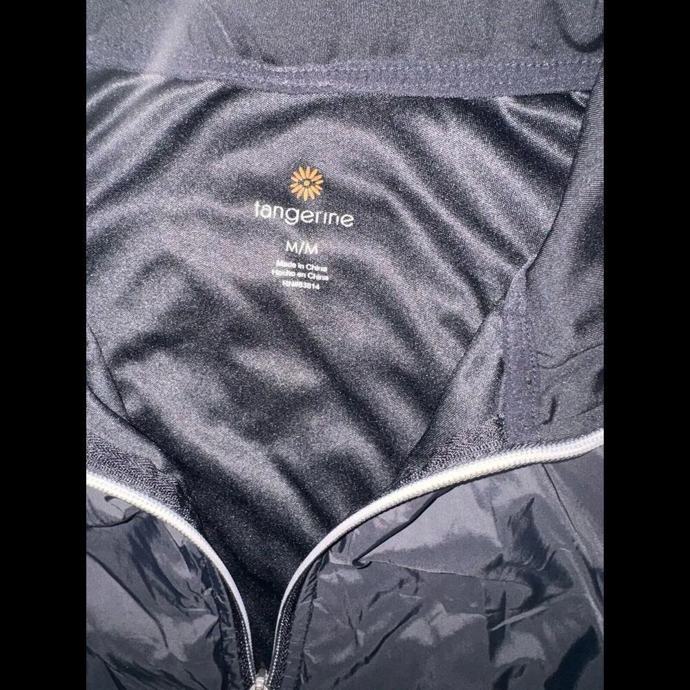 Tangerine Jacket Women's Size Medium Active Stripe Track Black White Stripes - Image 4