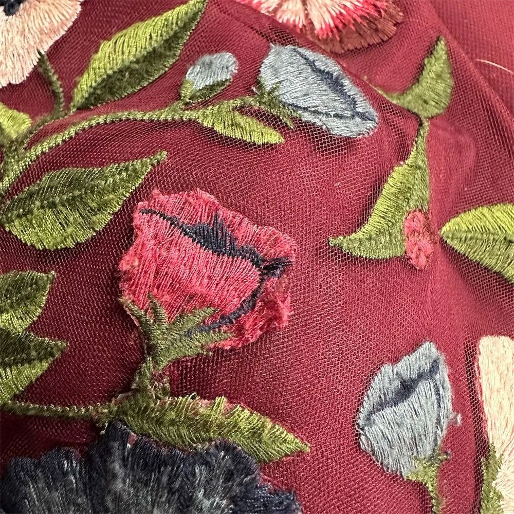 Jenny Yoo Sophie Chiffon Embroidered Bridesmaid Dress Women's Size 10 Red Formal - Image 13