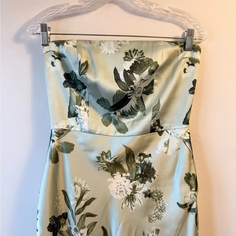 BHLDN Avianna Stretch Satin Strapless Side-Slit Maxi Dress Size 6 - Image 6