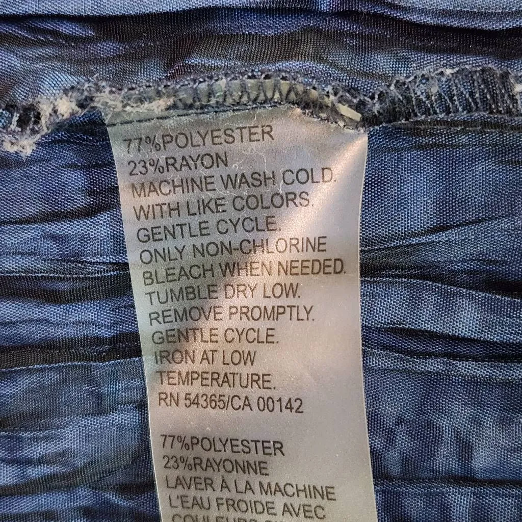 TanJay Navy Crinkle Blazer Size 20W Dark Blue Crinkle Open Jacket - Image 7