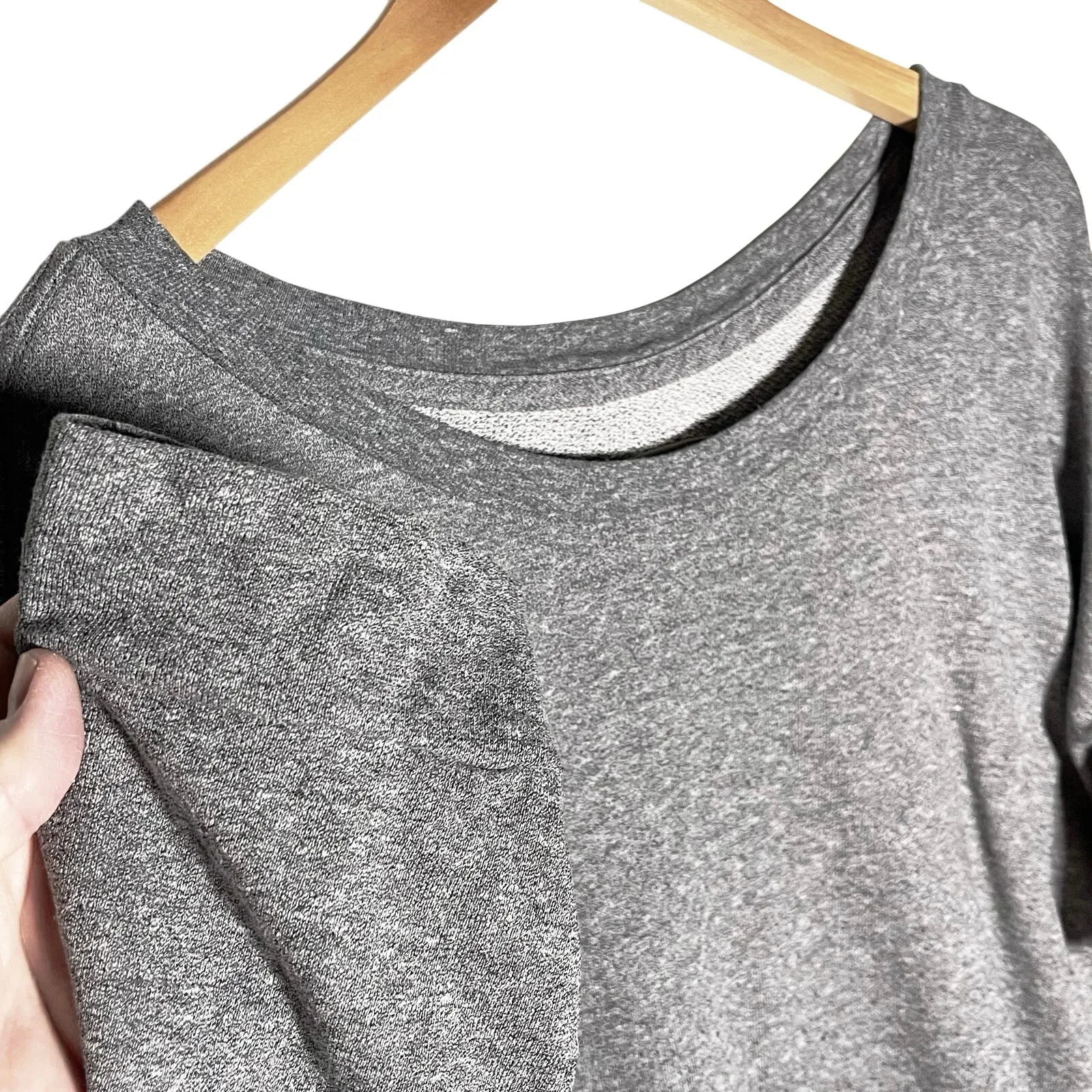 CURRENT/ELLIOTT Women’s Ruffle Sleeved Gray Long Sleeve Pullover Top - Image 4