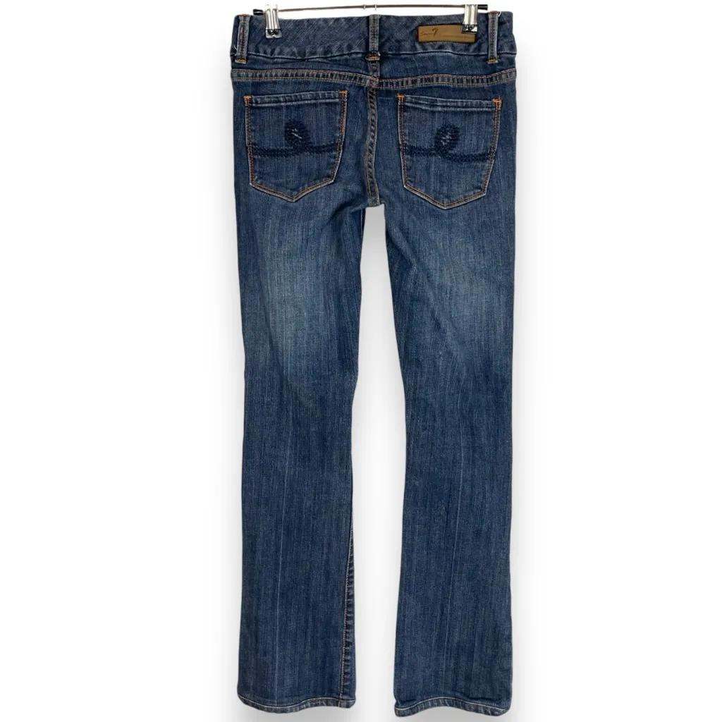 Seven7 Jeans Bootcut Size 27 Low‎ Rise Blue Stretch Whiskering Fades Women - Image 2