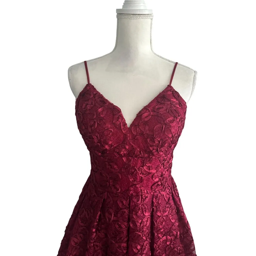 NICOLE MILLER Scarlet Rosette Detail Line Dress Size 8 - Image 5