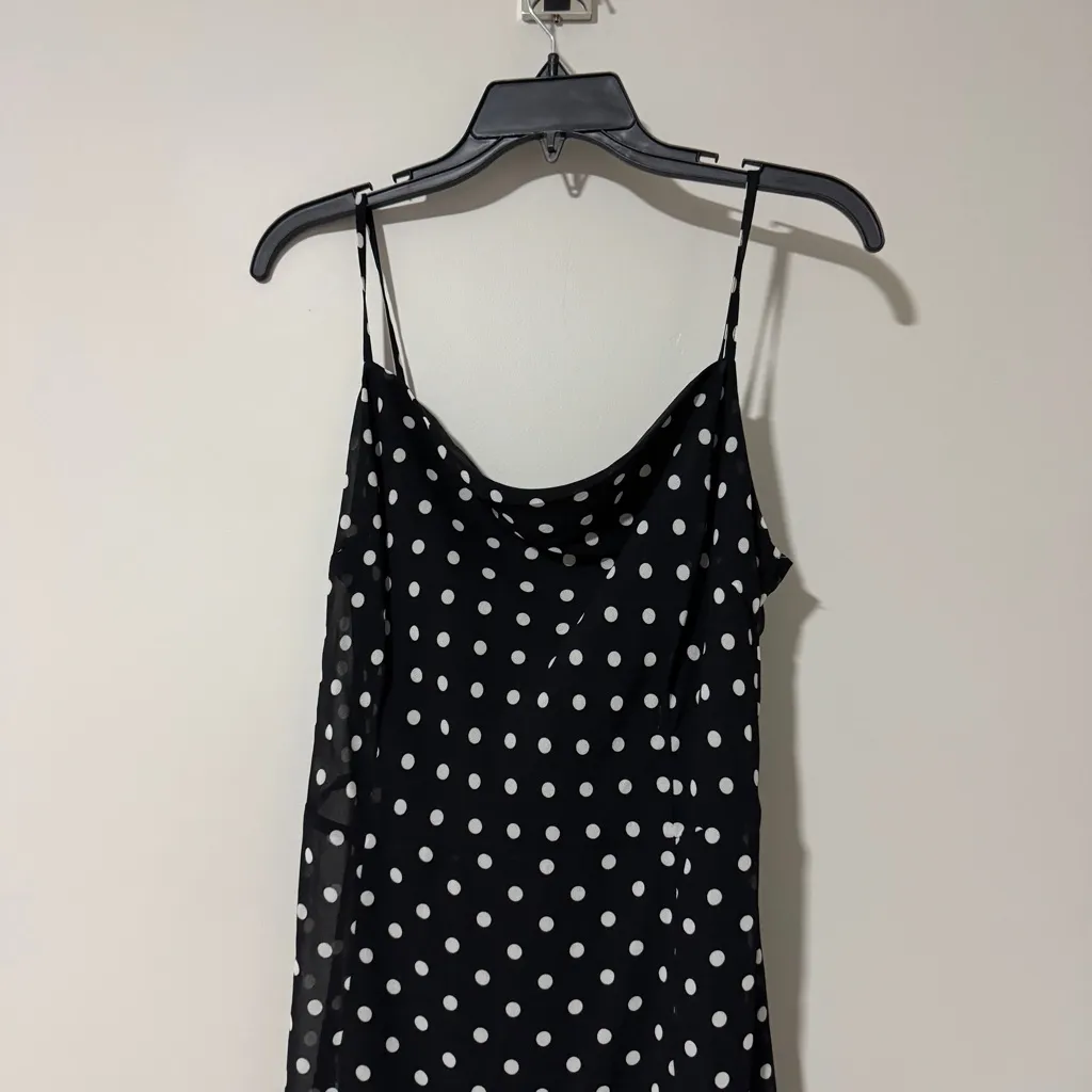 Petal & Pup Francesca Midi Dress Size L Black Polka Dot - Image 4