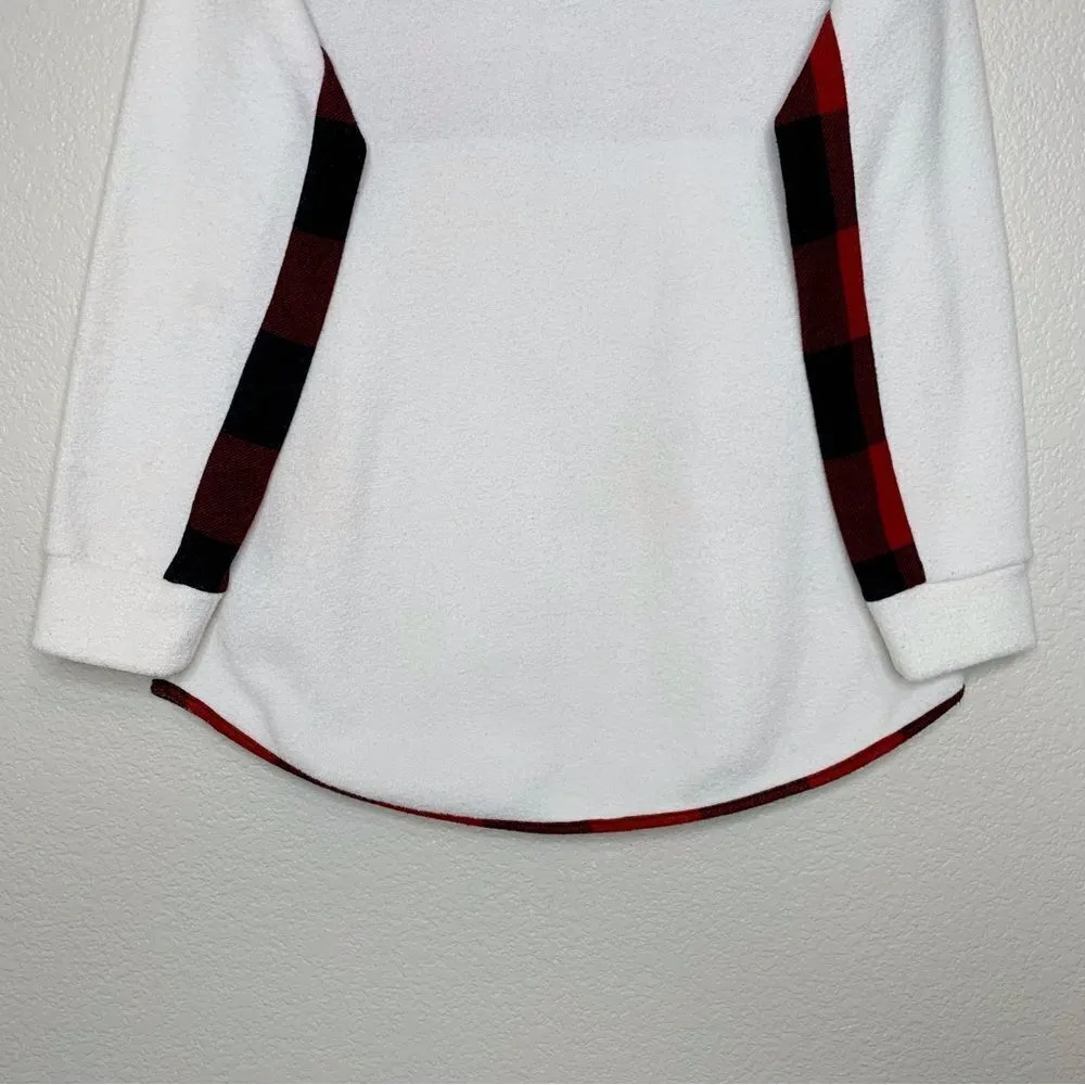 Hailey & Co Plaid Button Snap Fleece Pullover Sweater - Image 9