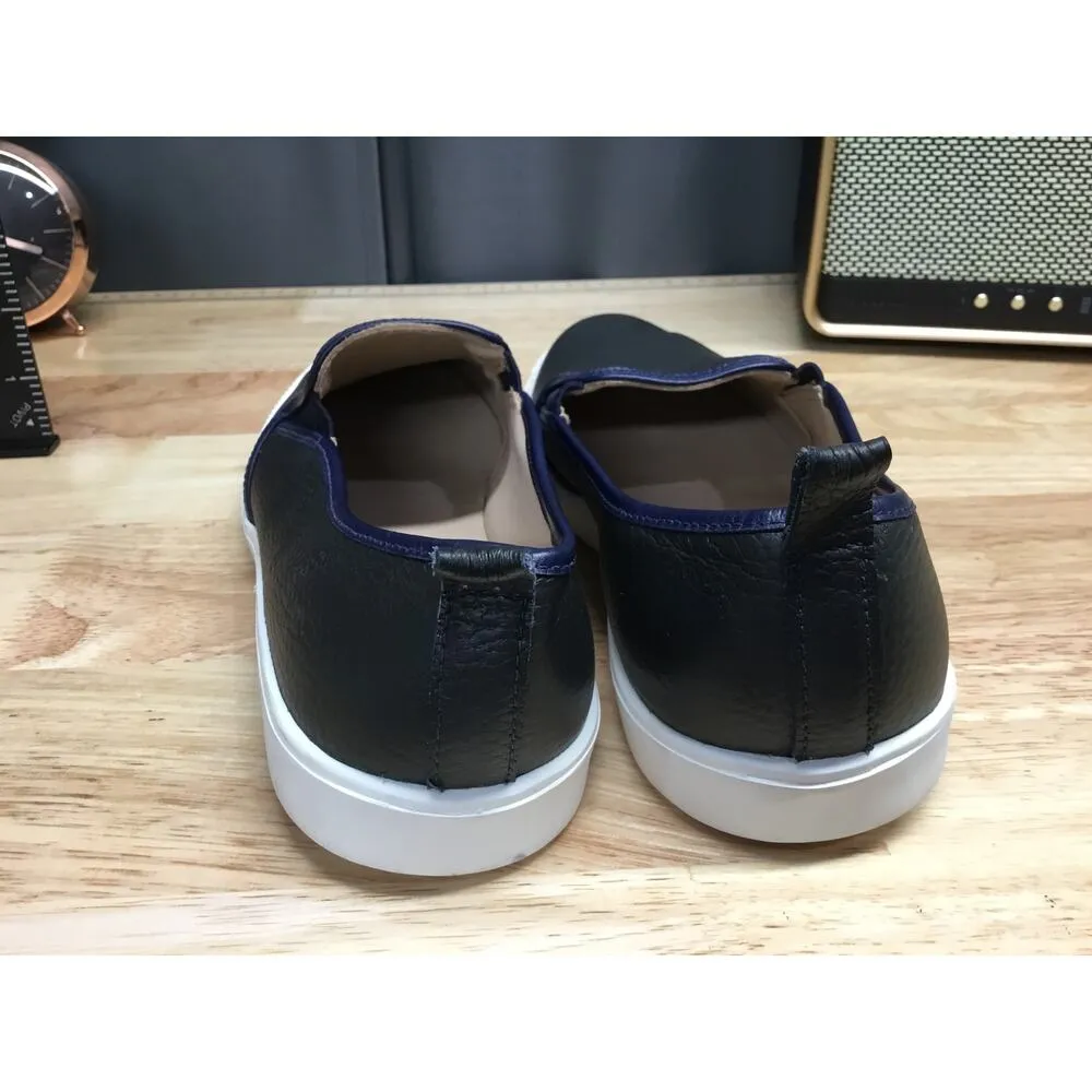 Elephantito Classic Sneakers Women's 6 Black Faux Leather Low Top Comfort Shoes - Image 3