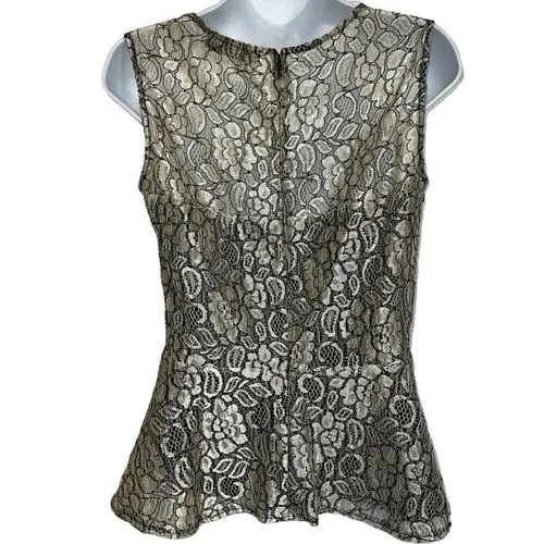 THE LIMITED Gorgeous Black With Champagne Brocade Lace Overlay NWOT Size Small‎ - Image 7