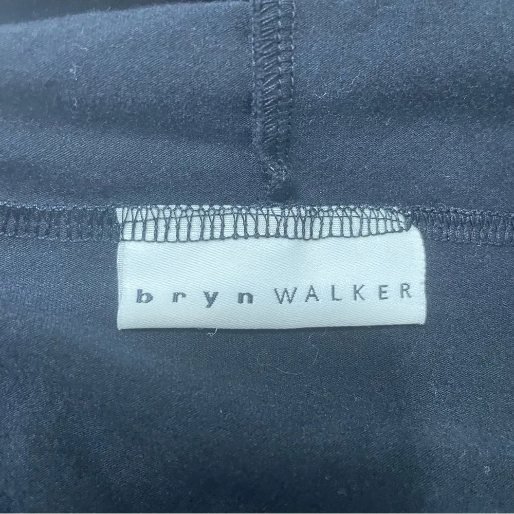 Bryn Walker Black Open Drawstring Waterfall Shawl Cardigan Sweater‎ Size Medium - Image 4