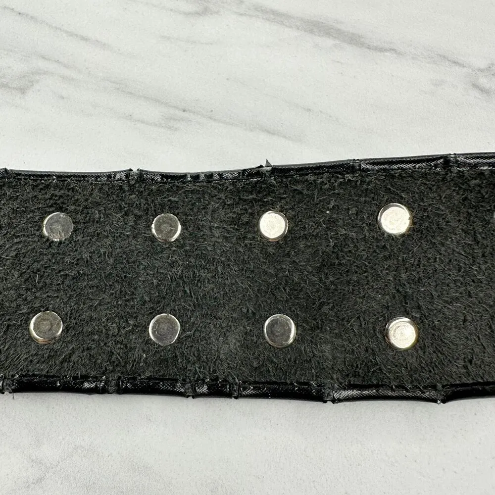 Vintage Argentina Coin Studded Leather Chain Belt Gaucho Western Small (S) ✨ Black - Image 11