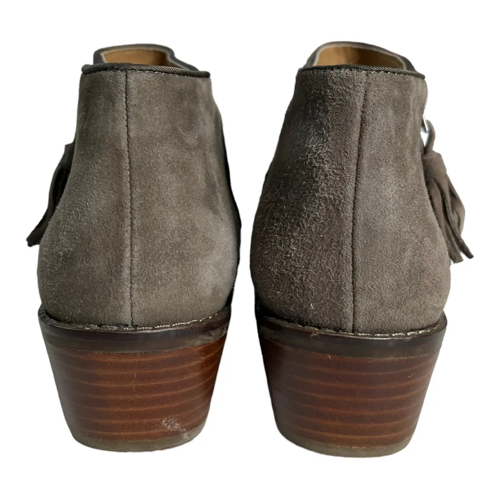 Vionic Joy Serena Ankle Boots Brown (Greige) Tassel Side Zips Almond Toe‎ - Image 5