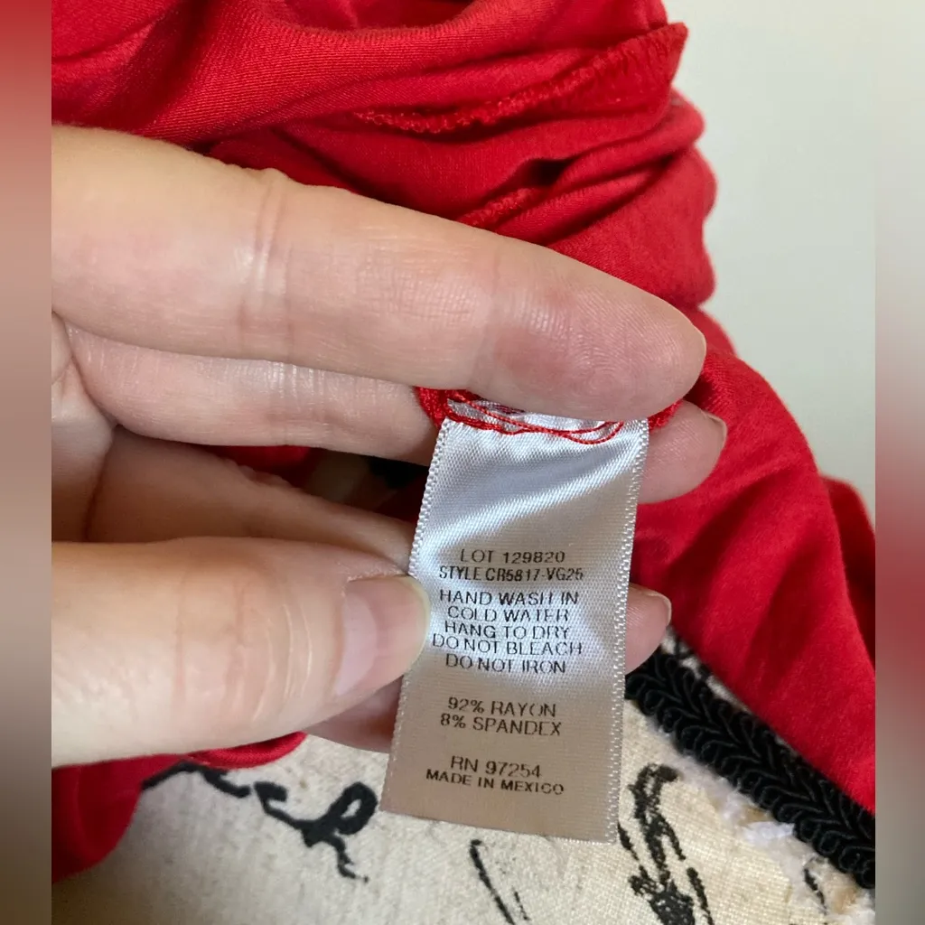 One Clothing Red V Neck Faux Wrap Bodycon Fitted Midi Dress #W - Image 3