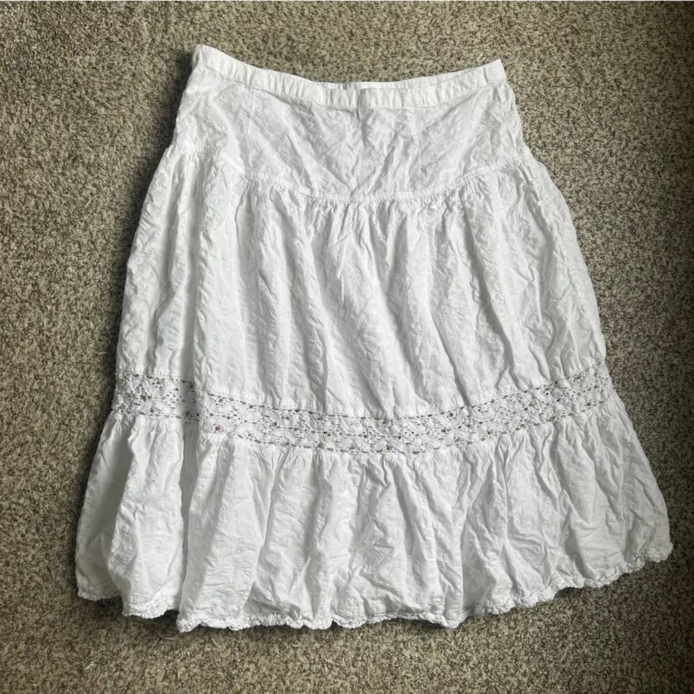 Tommy Hilfiger White Midi Skirt Casual Vacation Neutral Beach Greece Classic 12 - Image 4